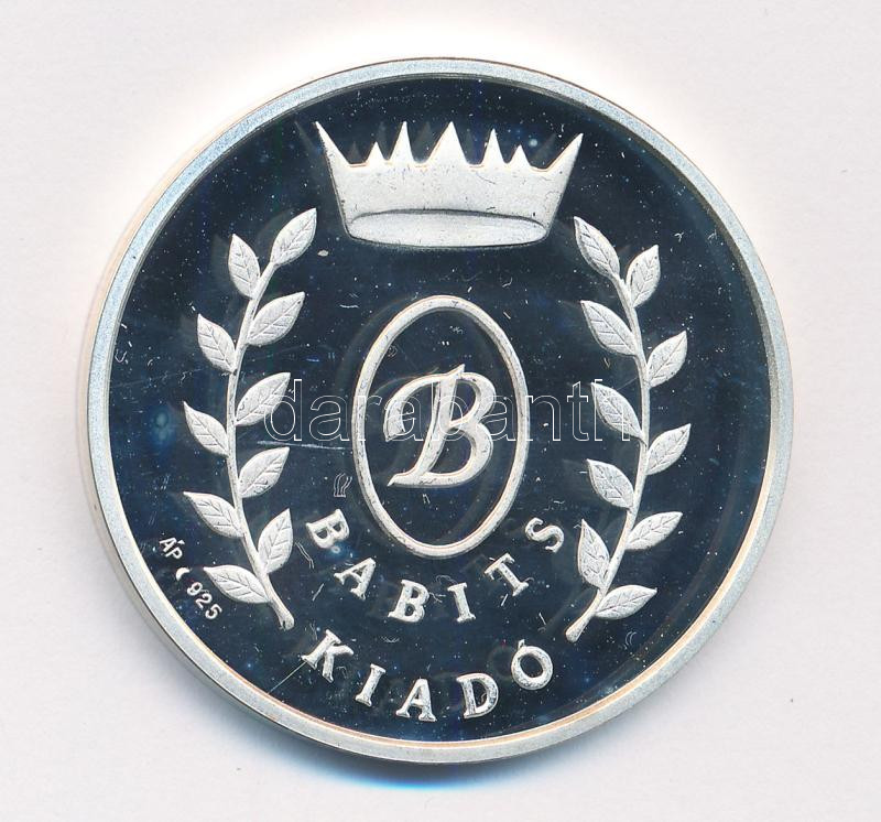 1995-1996. 'Babits Kiadó / Boldog új évet' kétoldalas, jelzett Ag naptárérem kapszulában (31,40g/0,925/42,5mm) T:PP pár kis karc - Image 2