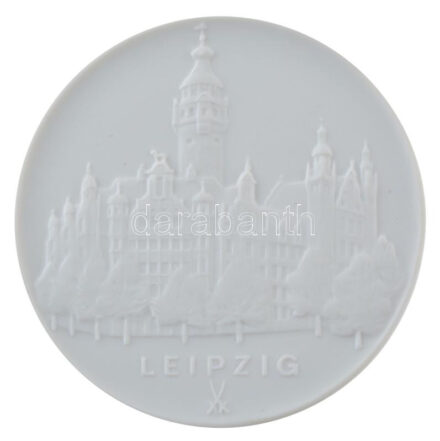 Németország DN 'Leipzig' Meissen kétoldalas porcelán emlékérem tokjában (65mm) T:1- Germany ND 'Leipzig' Meissen two-sided porcelain commemorative medallion in case (65mm) C:AU