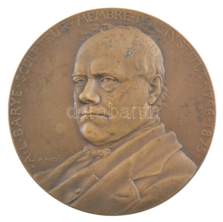 Franciaország 1969. 'A. L. Barye szobrász az intézet tagja 1796-1875' kétoldalas bronz emlékérem Szign.:A. Patey (70mm) T:1- patina France 1969. 'A. L. Barye sculptor member of the institute 1796-1875' two-sided bronze commemorative