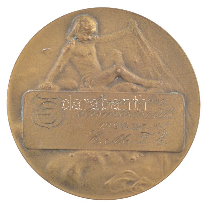 1927. 'Énekkar - A munka elismeréséül 1927. VIII. 15 EMTE' kétoldalas bronz emlékérem (50mm) T:1- - Image 2