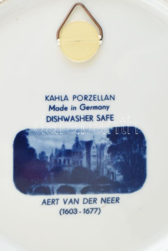 Kahla dísztányér, Albert vad der Neer festménye nyomán, jelzett, d: 23,5 cm - Image 2