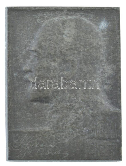 Osztrák-Magyar Monarchia 1916. 'Anton Haus Admirális 1914-1916' egyoldalas hadifém plakett (40x30mm) T:2 Austro-Hungarian Monarchy 1916. Admiral Anton Haus 1914-1916' one-sided war metal plaque (40x30mm) C:XF