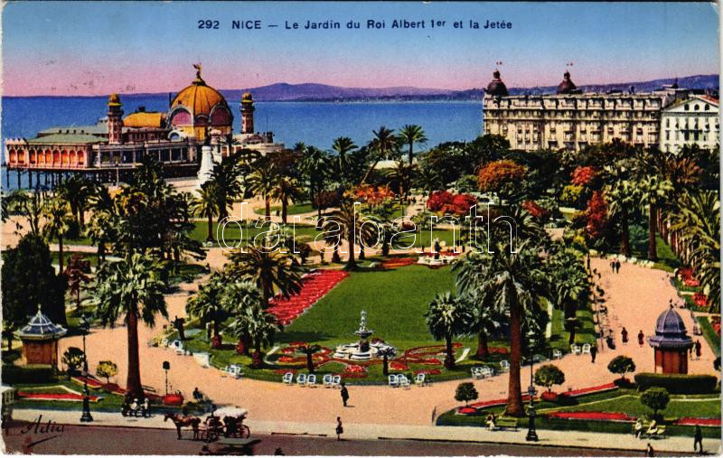 1934 Nice, Nizza; Le Jardin du Roi Albert 1er et la Jetée / park, jetty (EK)
