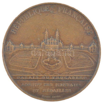 Franciaország 1878. 'Francia Köztársaság / Párizsi Világkiállítás 1878 - Trocadero' kétoldalas bronz emlékérem. Szign.: Alphée Dubois (50mm) T:2 kis ph. France 1878. 'Republique Francaise / Exposition Universelle Paris 1878 - Palais