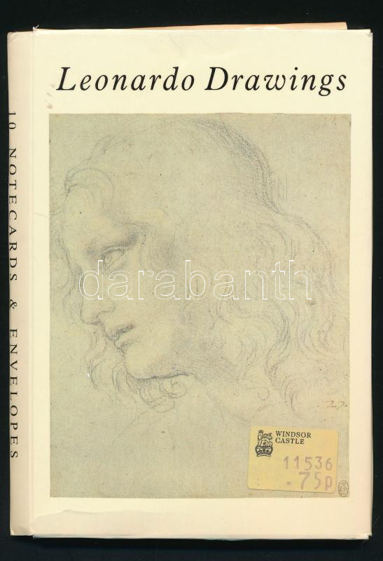 Leonardo da Vinci rajzai, 7 db reprodukció nyomat, 14x9 cm méretben, kiadói papírmappában