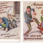 4 db régi német humoros képeslap részeg férfiakkal / 4 pre-1945 German humorous postcards with drunk men (Münchener Bildkunstverlag August Lengauer) - Image 2