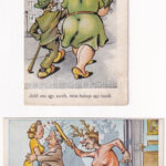 4 db régi magyar humoros képeslap / 4 pre-1945 Hungarian humorous postcards - Image 2