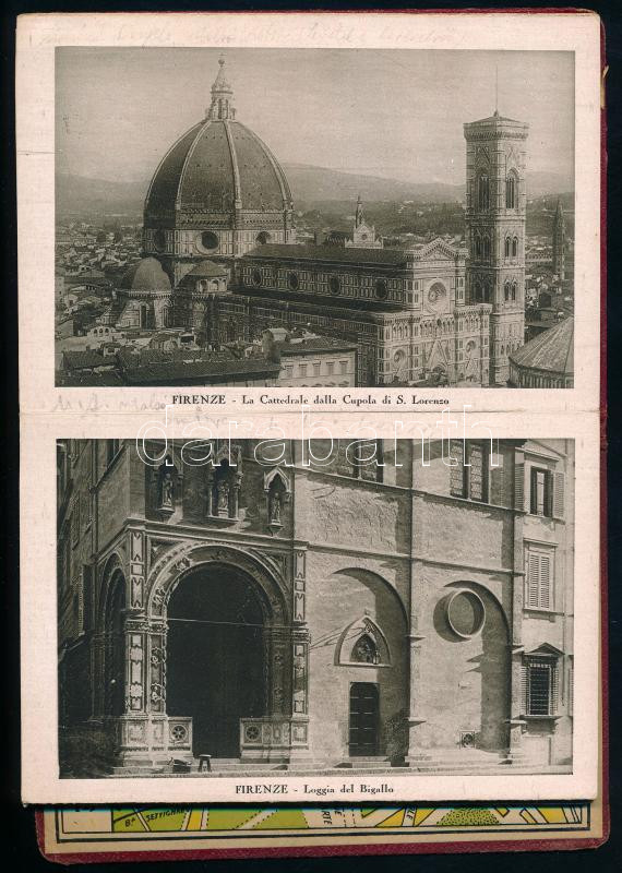 cca 1910-1920 Ricordo di Firenze, képes leporelló 29 db fekete-fehér fotóval, kissé sérült borítóval - Image 2