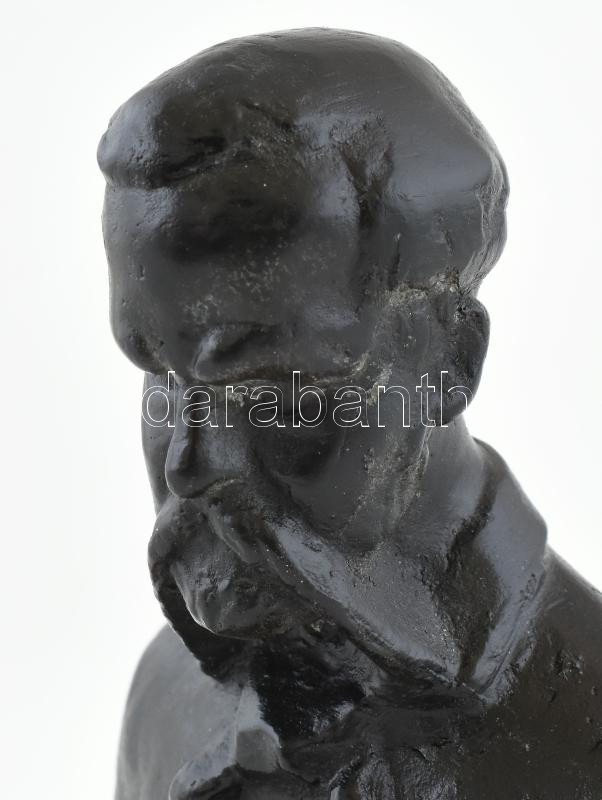 Madách Nyomda szobor, festett bronz, márvány talapzaton, jelzés nélkül, m: 15,5 cm - Image 2