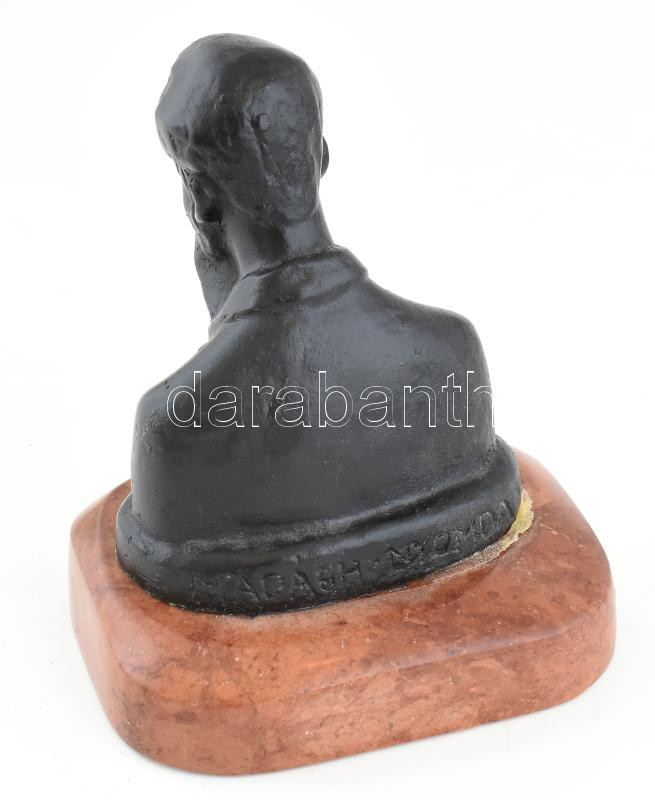 Madách Nyomda szobor, festett bronz, márvány talapzaton, jelzés nélkül, m: 15,5 cm - Image 3