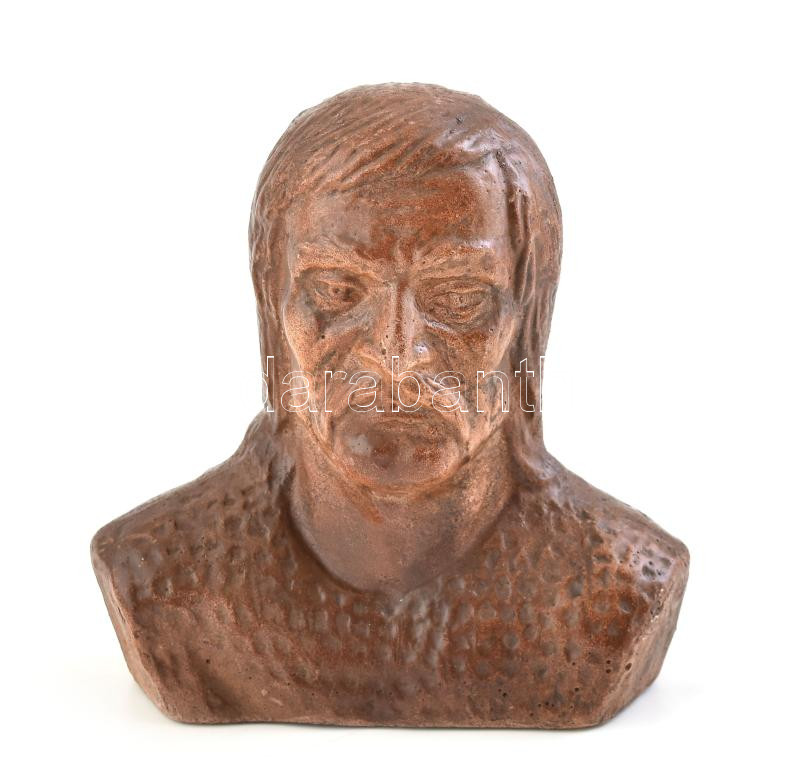 Olvashatatlan jelzéssel: Kinizsi Pál. Kerámia, kis kopásokkal, m: 15 cm
