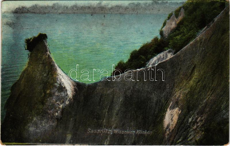 Sassnitz (Insel Rügen), Wissower Klinken. Heliocolorkarte von Ottmar Zieher (worn corners)