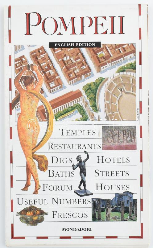 2001 Pompeii, angol nyelvű, illusztrált idegenforgalmi ismertető, térképpel, kihajtható, 74x42 cm - Image 2