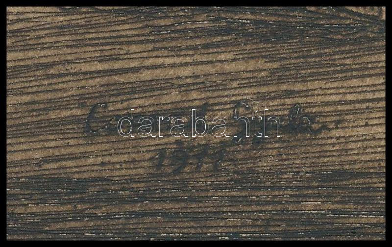 Conrád Gyula (1877-1959): A comoi dóm előtt. Rézkarc, papír, jelzett. Foltos. 29,5x21,5 cm - Image 2