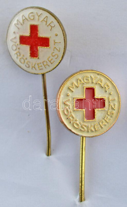 DN 'Magyar Vöröskereszt' zománcozott kitűző (2x) (12mm) T:1-
