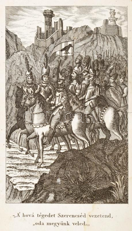 Virág Benedek: Magyar századok IX. - XIII. mű két kötetben teljes. Buda, 1808., Landerer Anna, 1 t.+584+1 p. Kopott félvászon-kötés, a gerincen sérülésnyomokkal, két lap szélén (19/20, 21/22.) hiánnyal, de a szöveg nem sérült, - Image 2