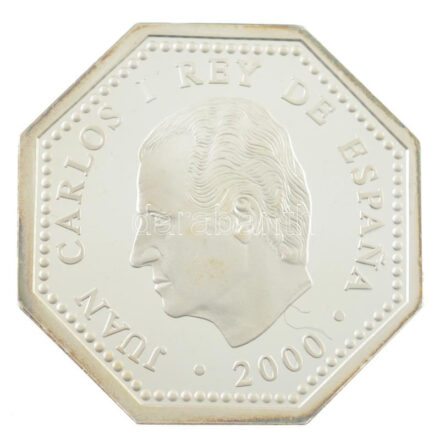 Spanyolország 2000. 1500P Ag 'Millennium - Galamb' T:PP kis patina Spain 2000. 1500 Pesetas Ag 'Millennium - Dove' C:PP small patina Krause KM#1039