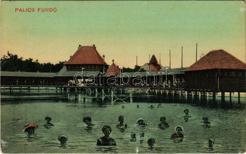 Palics fürdő, Palic; strand. Víg Zsigmond Sándor kiadása / spa