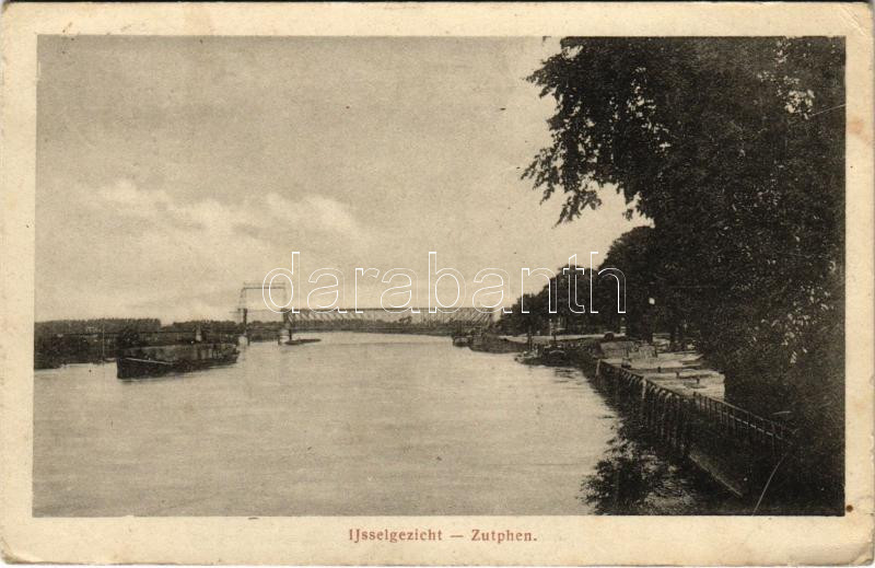 1918 Zutphen, IJsselgezicht / riverside, bridge (EK)