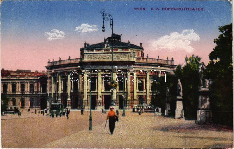 Wien, Vienna, Bécs; K. k. Hofburgtheater / theatre, tram. B.K.W.II. 12. (EK)