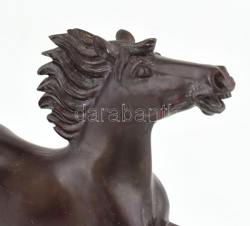 Kínai ló figura, faragott zsírkő, minimális lepattanásokkal, kopásokkal, jelzés nélkül, m: 16 cm - Image 2