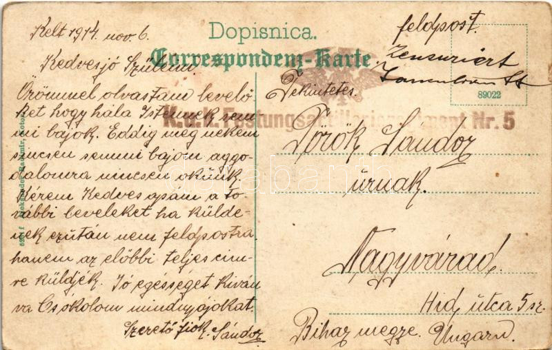 1914 Kotor, Cattaro; + 'K.u.k. Festungsartillerieregiment Nr. 5.' (EK) - Image 2