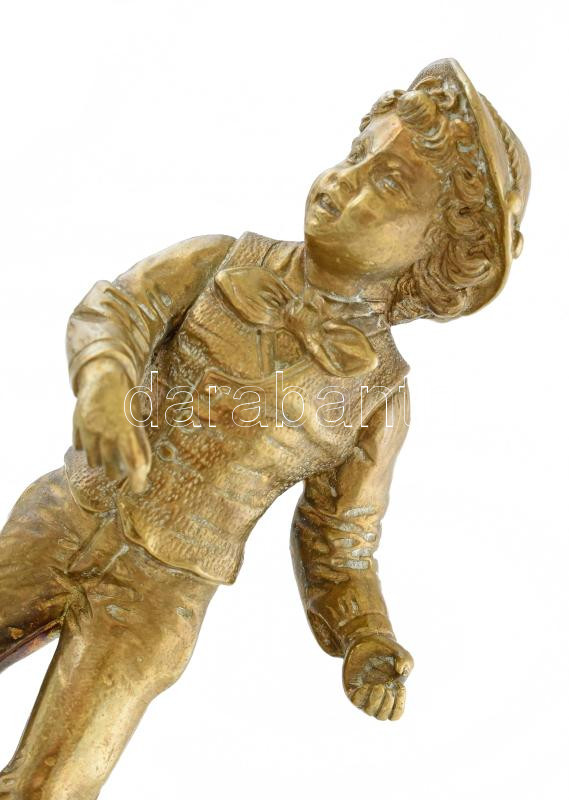 Jelzés nélkül: Rokokó figura. Bronz, fatalapzaton. m: 19 cm - Image 2