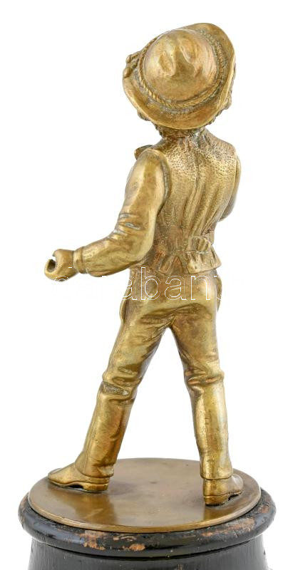 Jelzés nélkül: Rokokó figura. Bronz, fatalapzaton. m: 19 cm - Image 3