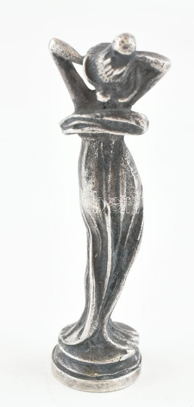 Ezüst (Ag) Szecessziós női alak, pecsétnyomó, jelzés nélkül, ismeretlen címeres vésettel, m: 8,5 cm. Bruttó: 90g - Image 3