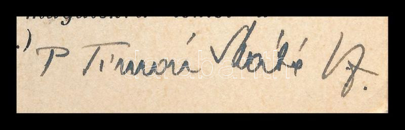 P. Tímár Máté (1895-1971) lelkipásztor aláírása Manréza emléklapon - Image 3