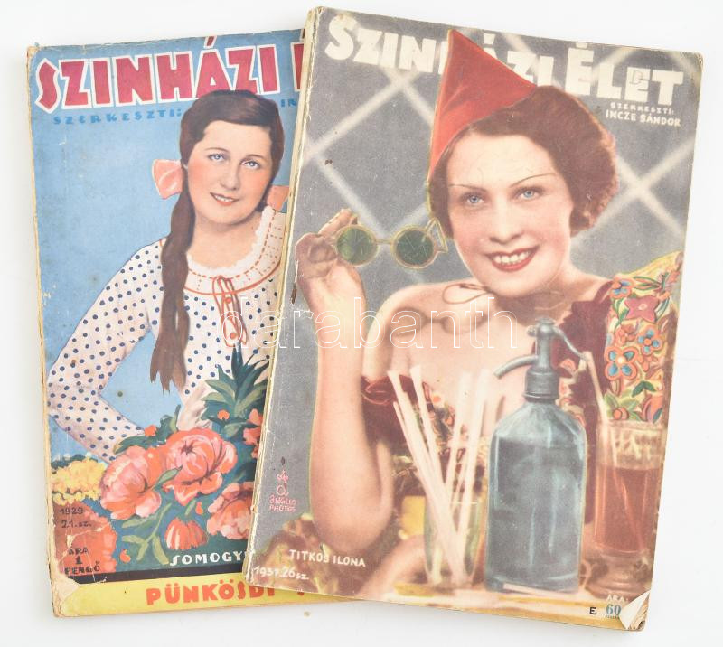 1929, 1937 A Színházi élet c. folyóirat két szórvány száma