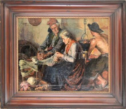 Szenes Fülöp (1863-1944): Buránói halászember, 1908. Olaj, vászon, jelezve balra fent, restaurált. Feltehetően kiállítva: Országos Magyar Képzőművészeti Társulat Téli Nemzetközi Kiállitás 1908-9, Műcsarnok, Budapest.