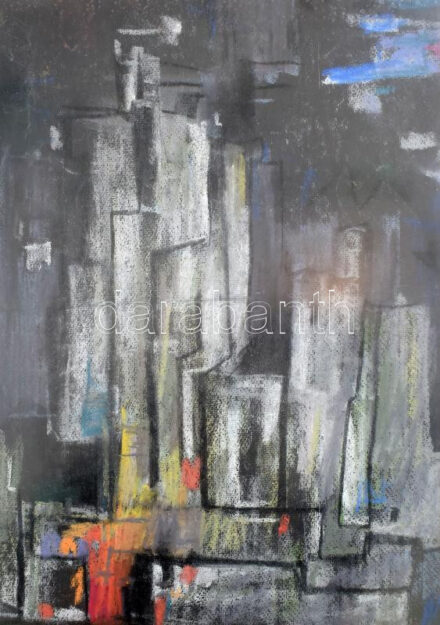 Jelzés nélkül: Struktúrák. Pasztell, papír. Üvegezett keretben, 40x29 cm.