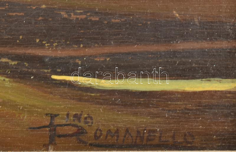 Romanello jelzéssel: Velencei részlet. Olaj, falemez. Dekoratív keretben, 43x28,5 cm. - Image 2