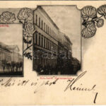 1903 Szatmárnémeti, Szatmár, Satu Mare; Püspöki palota, Kir. katolikus főgimnázium. Lövy Miksa kiadása / bishop's palace, Catholic grammar school. Art Nouveau, floral (r)