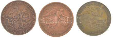 Lisztes István (1942-) 1973. 'MÉE - Jászberényi Csoport / Pest-Buda-Óbuda egyesítésének századik évfordulójára' kétoldalas bronz emlékérem (43mm) + Peternák Gusztáv (1928-) 1988. 'MÉE Budapest / Hungarie Strigonium Metropolis