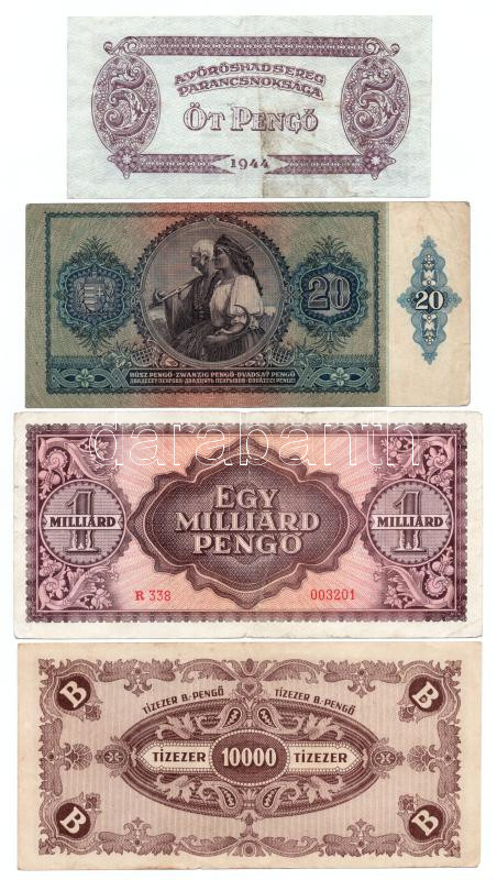 1941-1946. 5P-10.000BP (8xklf) T:III folt, kis szakadás - Image 2