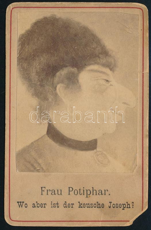 1888 'Frau Potiphar. Wo aber ist der keusche Joseph?' fénynyomat, sérült, 10,5×6,5 cm