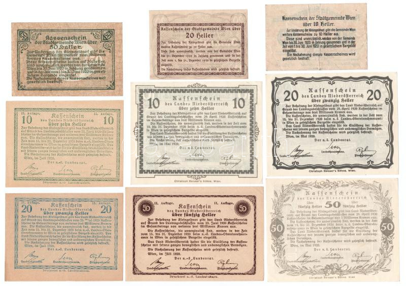 Ausztria 1920. 10h-50h (9xklf) T:I--III Austria 1920. 10 Heller - 50 Heller (9xdiff) C:AU-F - Image 2