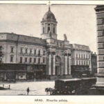 Arad, Minorita templom, üzletek / church, shops (13 cm x 8,5 cm) (EK)