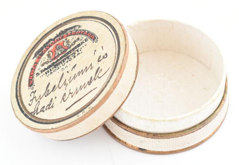 cca 1900 Vajna József Városi Gyógyszertára (Stadtapotheke) Budapest, Váczi utcza 34. gyógyszeres papírdoboz, d: 4 cm - Image 2