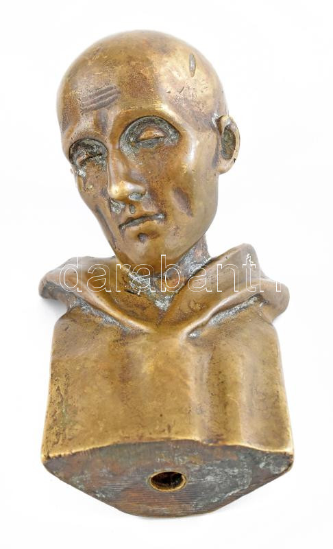 DONATELLO mellszobra, 1900 körüli, bronz, patina, hátlapján felirat: 'Donatello 1456 florenzo'. Talapzat nélkül. 1900 körül. m: 16 cm