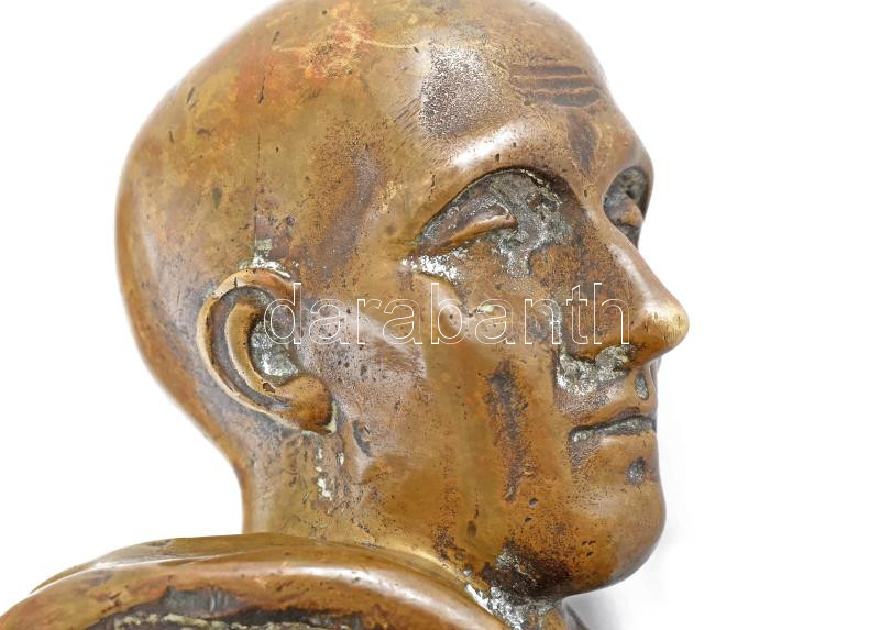 DONATELLO mellszobra, 1900 körüli, bronz, patina, hátlapján felirat: 'Donatello 1456 florenzo'. Talapzat nélkül. 1900 körül. m: 16 cm - Image 2
