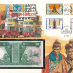 Hongkong 1986. 10D borítékban, alkalmi bélyeggel és bélyegzésekkel T:I Hong Kong 1986. 10 Dollars in envelope with stamps C:UNC