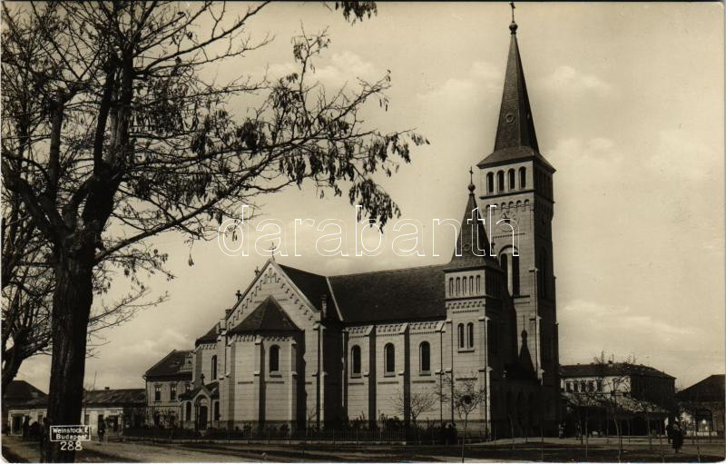 Orosháza, római katolikus templom, Künstler Dezső üzlete. Weinstock E. 288.