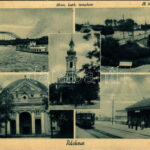 1941 Ráckeve, Duna részlet, gőzhajó, híd, Római katolikus templom, Hősök szobra és tere, M. kir. kastély, HÉV (Helyiérdekű Vasút) állomás, vasútállomás (EK)
