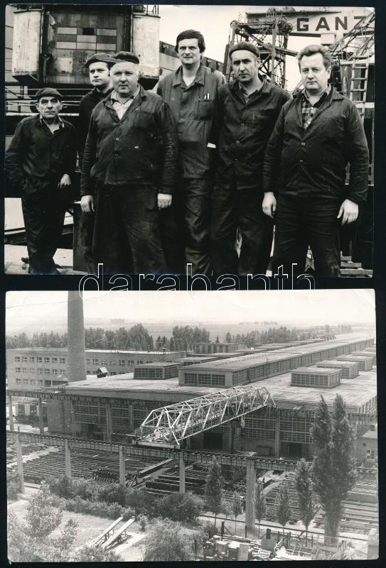 cca 1970-1980 Csepel Művek (Weiss Manfréd) Vas- és Acélöntödéje, meghívó a 2. sz. vasöntöde ünnepélyes üzembehelyezésre + 2 db fotó a Csepel Művek üzeméről és munkásairól, 18x13 cm - Image 2