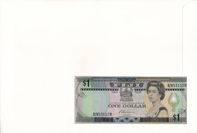 Fidzsi-szigetek 1987. 1$ borítékban, alkalmi bélyeggel és bélyegzéssel T:I Fiji 1987. 1 Dollar in envelope with stamps and cancellations C:UNC - Image 2