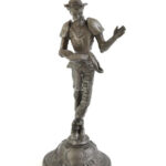 Don Quijote. Fém figura, orosz jelzéssel. 19 cm