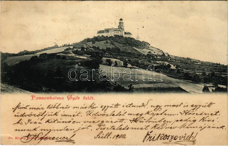 1900 Pannonhalma, Győr felől. Dr. Récsey Victor kiadása